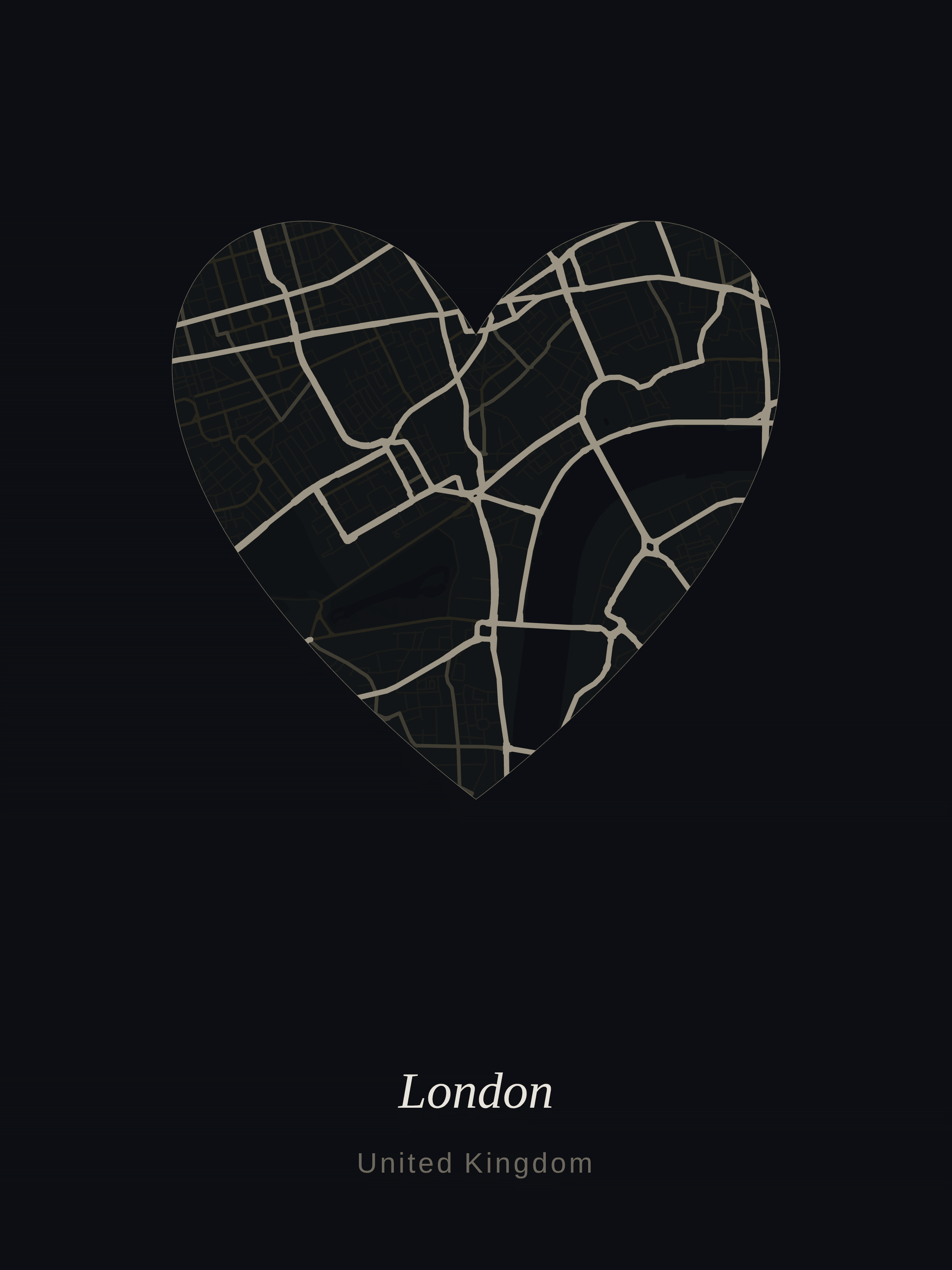London map art — Midnight theme